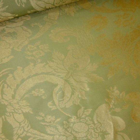 Beacon Hill Leaf Stencil Mint Julep Damask Fabric - Picture 1 of 5